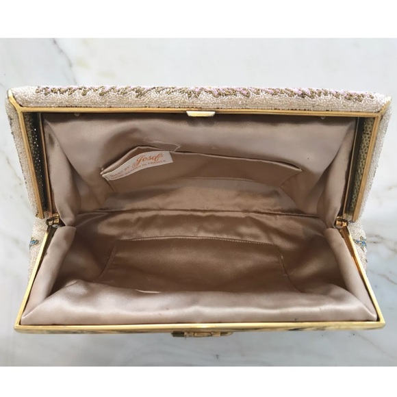 BASS BY JOSEF VINTAGE HANDMADE BEADED CLUTCH - Picture 14 of 16